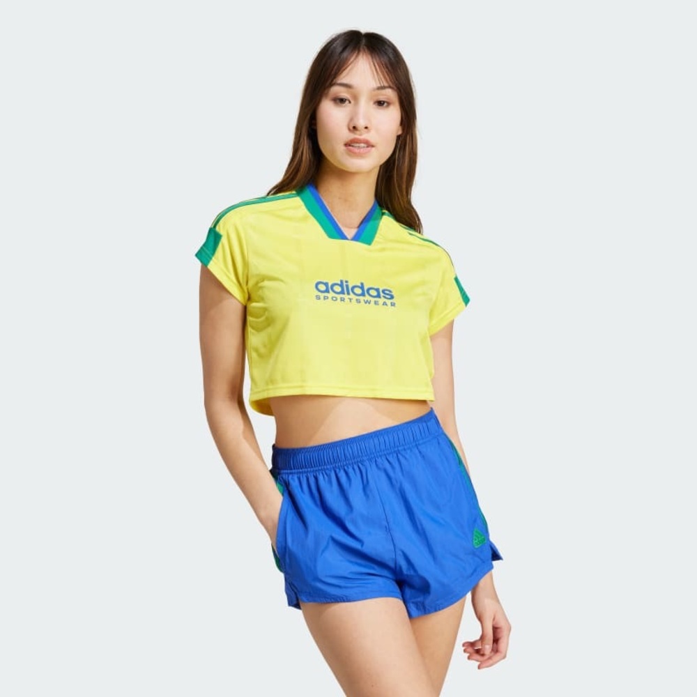 Adidas Tiro Cut Crop Jersey Yellow Green Blue